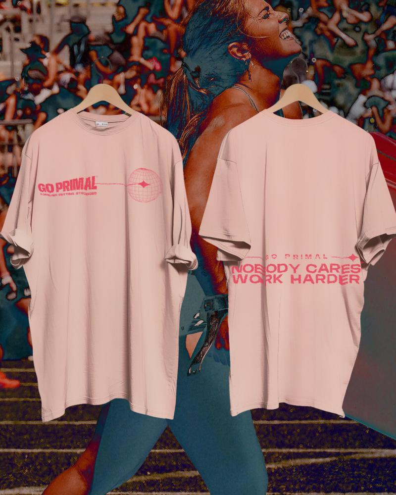 Oversize Stone Washed - NOBODY CARES · WORK HARDER