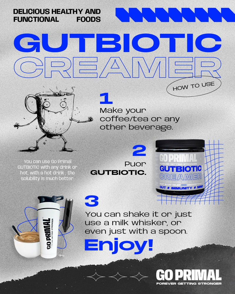 Gutbiotic Creamer - Pre and ProBiotic · Gut · Immunity · Mind - GO PRIMALSupplementGO PRIMAL