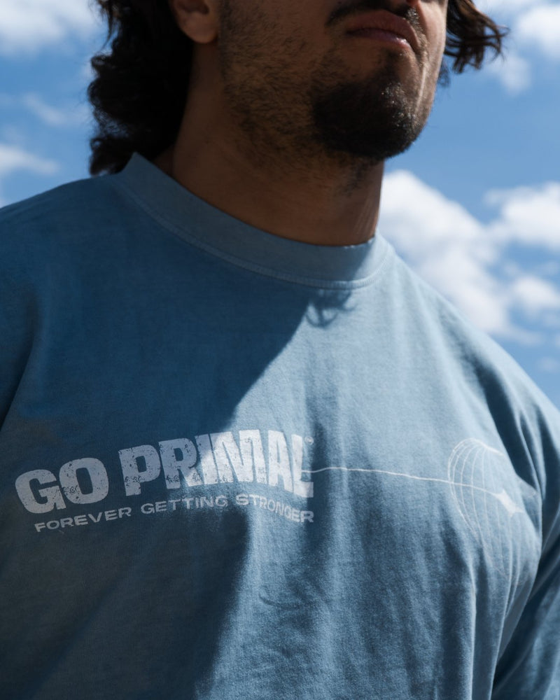 Oversize Stone Washed - NOBODY CARES · WORK HARDER - GO PRIMALT-ShirtGO PRIMAL